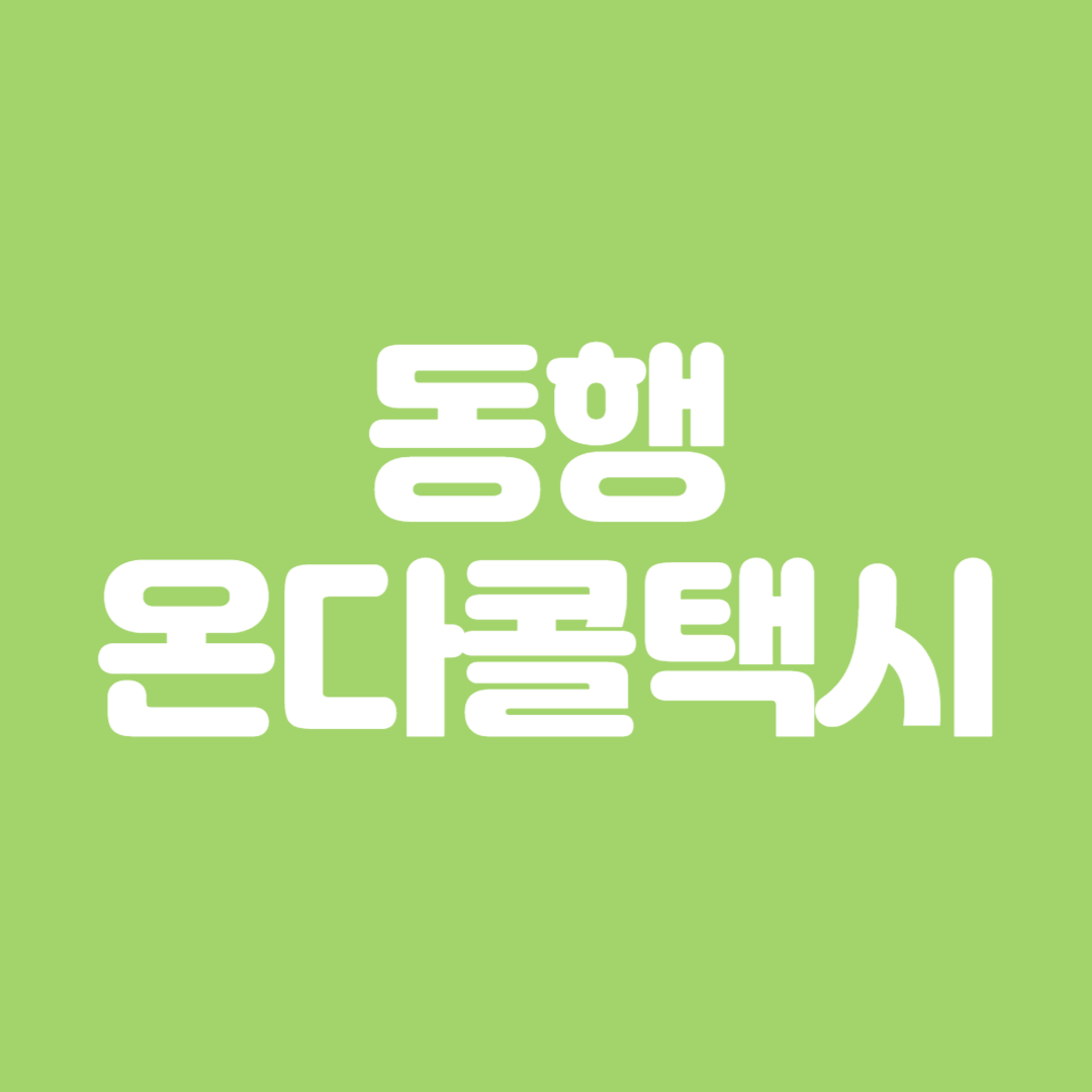 서울 동행 온다콜택시 전화번호, 이용방법