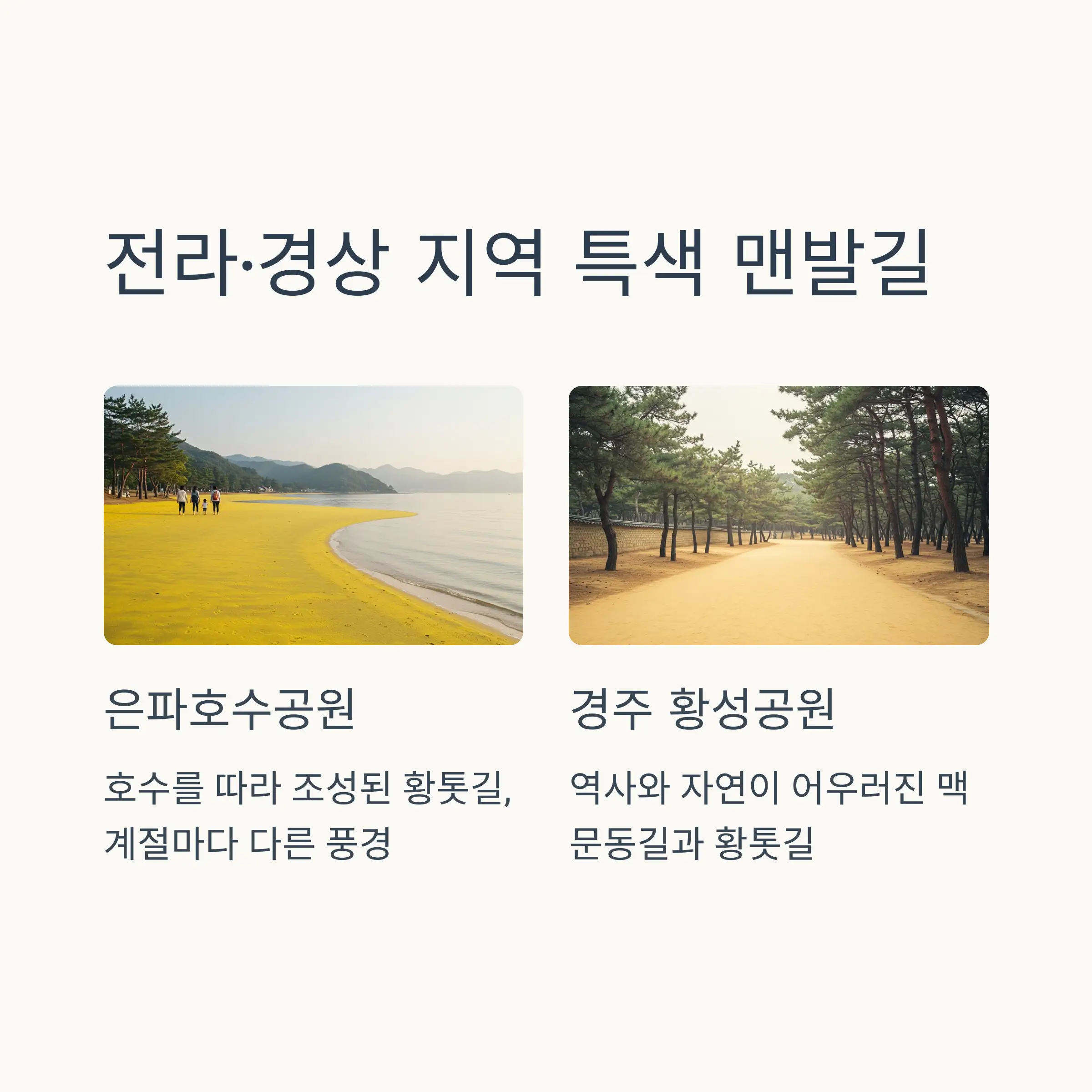 🏖️ 해안&middot;섬 지역 맨발 걷기 천국