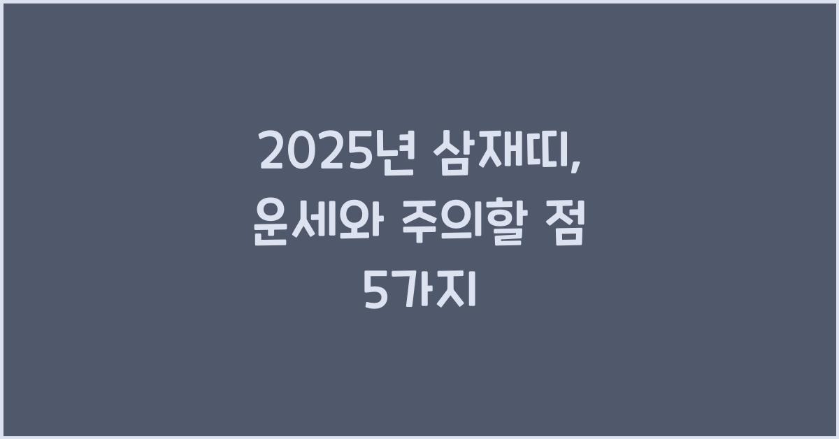 2025년 삼재띠