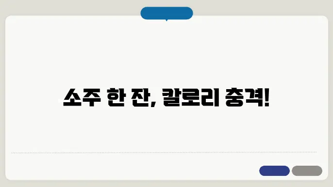 소주한잔 칼로리