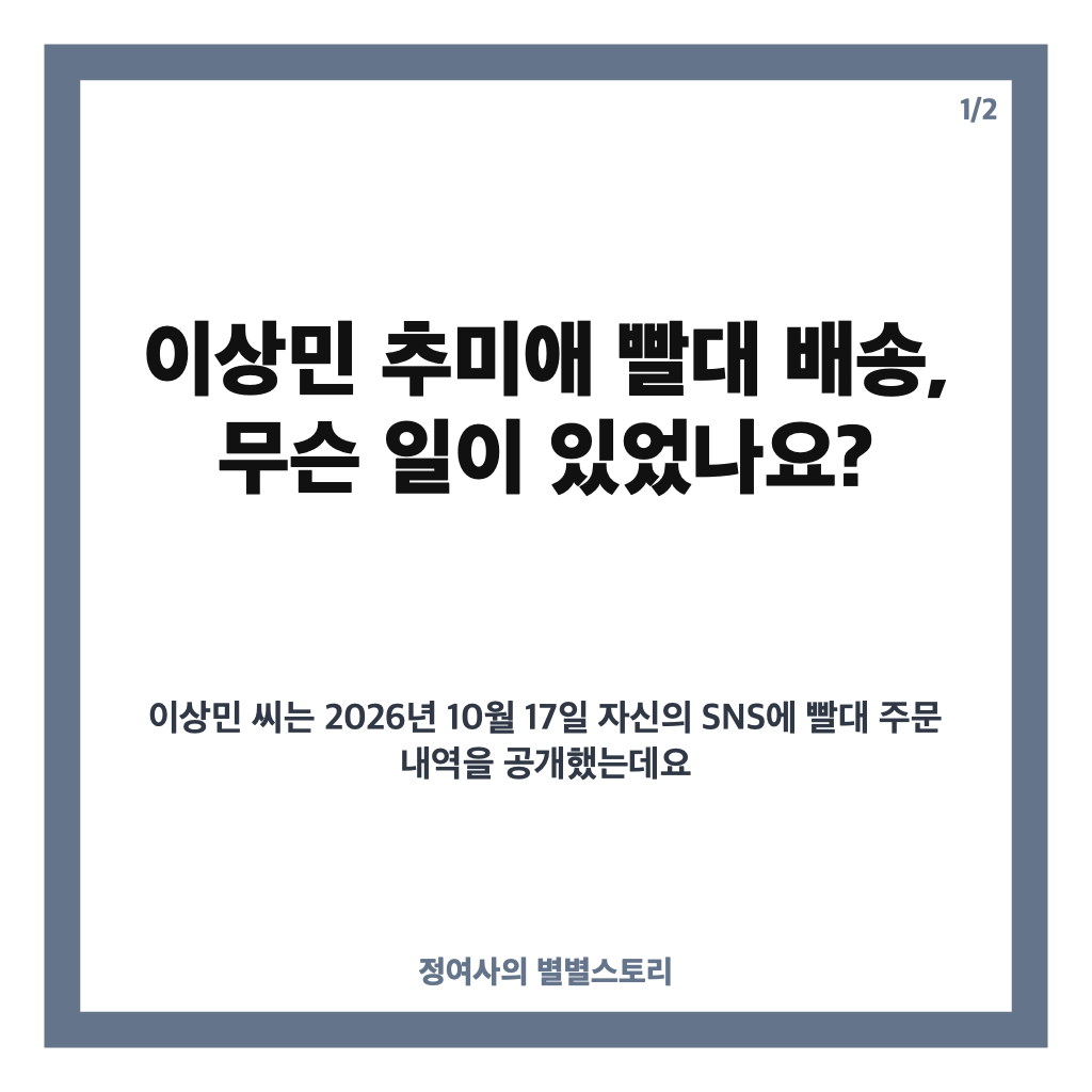 이상민 추미애 빨대 배송, 빨대 250개를 보낸 이유와 소방 재정 발언 논란 카드뉴스 1
