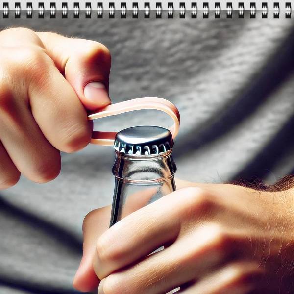 병뚜껑 안 열릴 때 고무밴드 활용하기