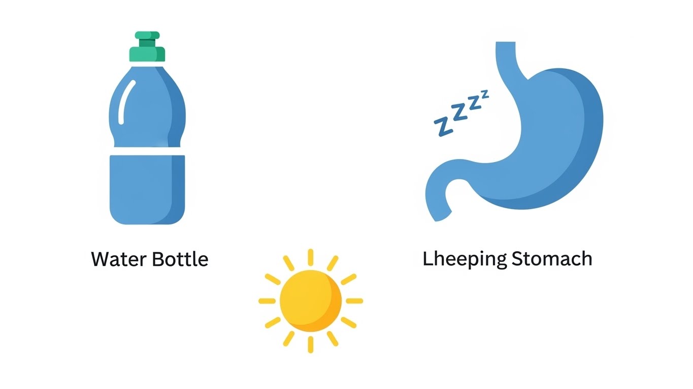 적절한 수분 공급과 밤사이 위장의 휴식이 백태 생성 억제에 미치는 영향 그래픽