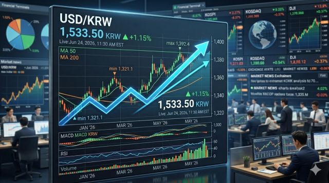 환율 상승 이유와 달러 강세 원인을 설명하는 금융 차트 이미지
