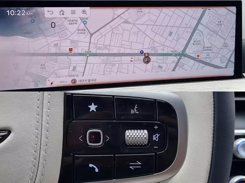 2024 GV80의 내비게이션, 음성 인식 기능은 보완이 필요해 보였습니다.