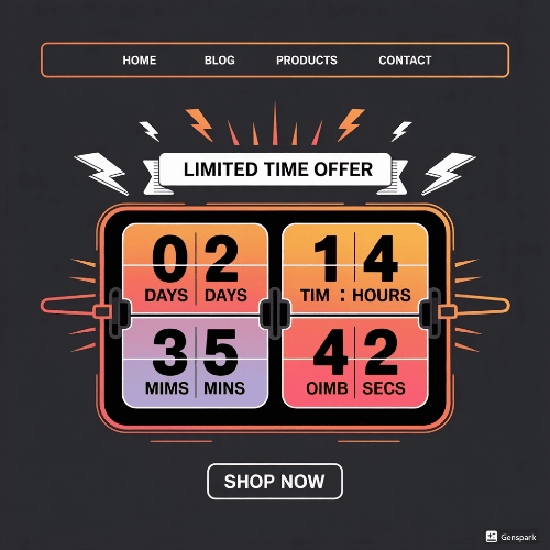 CSS 카운트다운 타이머 스타일링: 한정 프로모션 포스트에 긴박감 주는 시각 요소 완전 구현 가이드 참조이미지