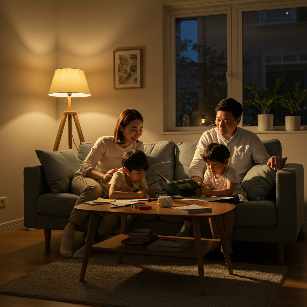 저녁 시간 가족 모습
