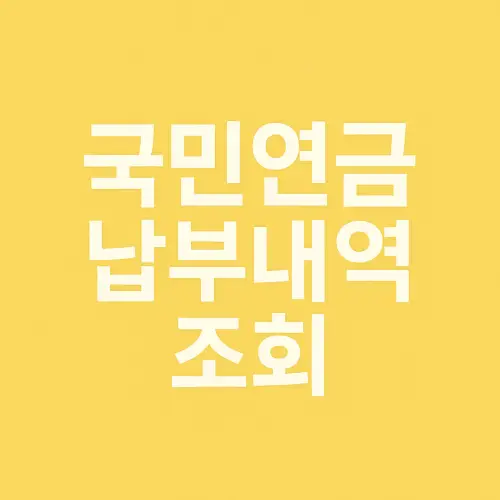 국민연금 납부내역 조회