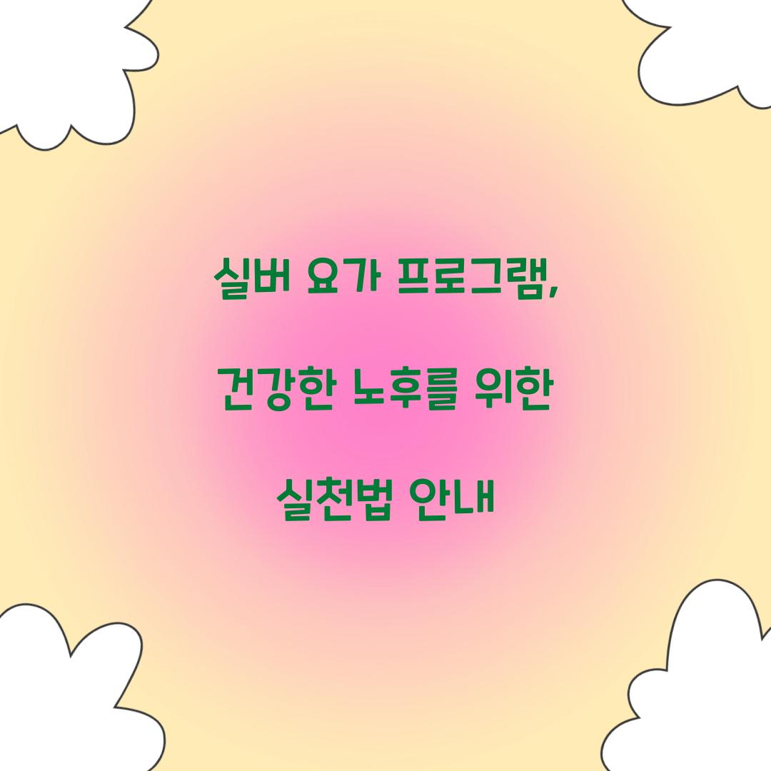 실버 요가 프로그램