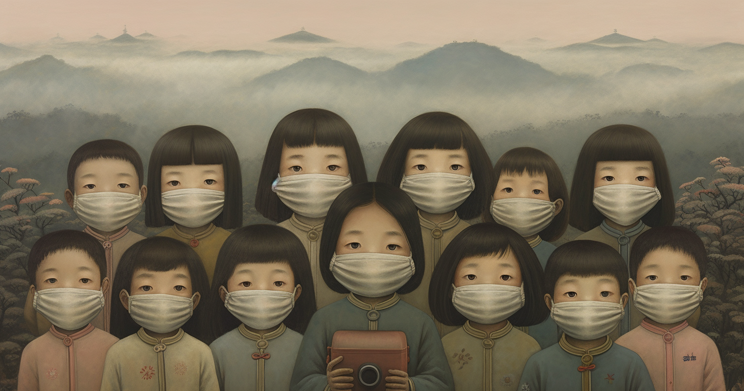 독감에-걸린-아이들