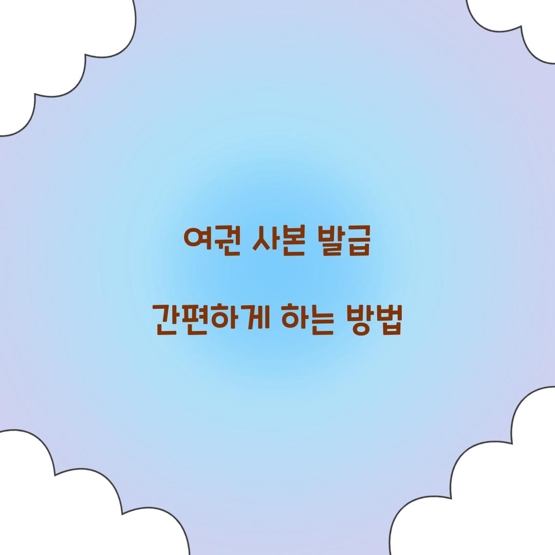 여권 사본 발급