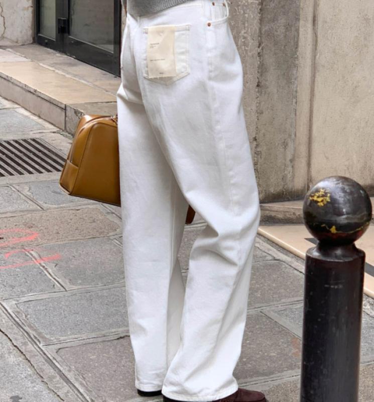 SIGNATURE 재진행 시그니처 스프 와이드데님 화이트진 크림진 크림S당일 2c