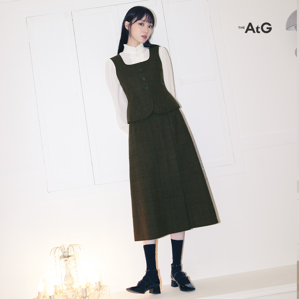 더엣지 22FW 베니스 체크 스커트