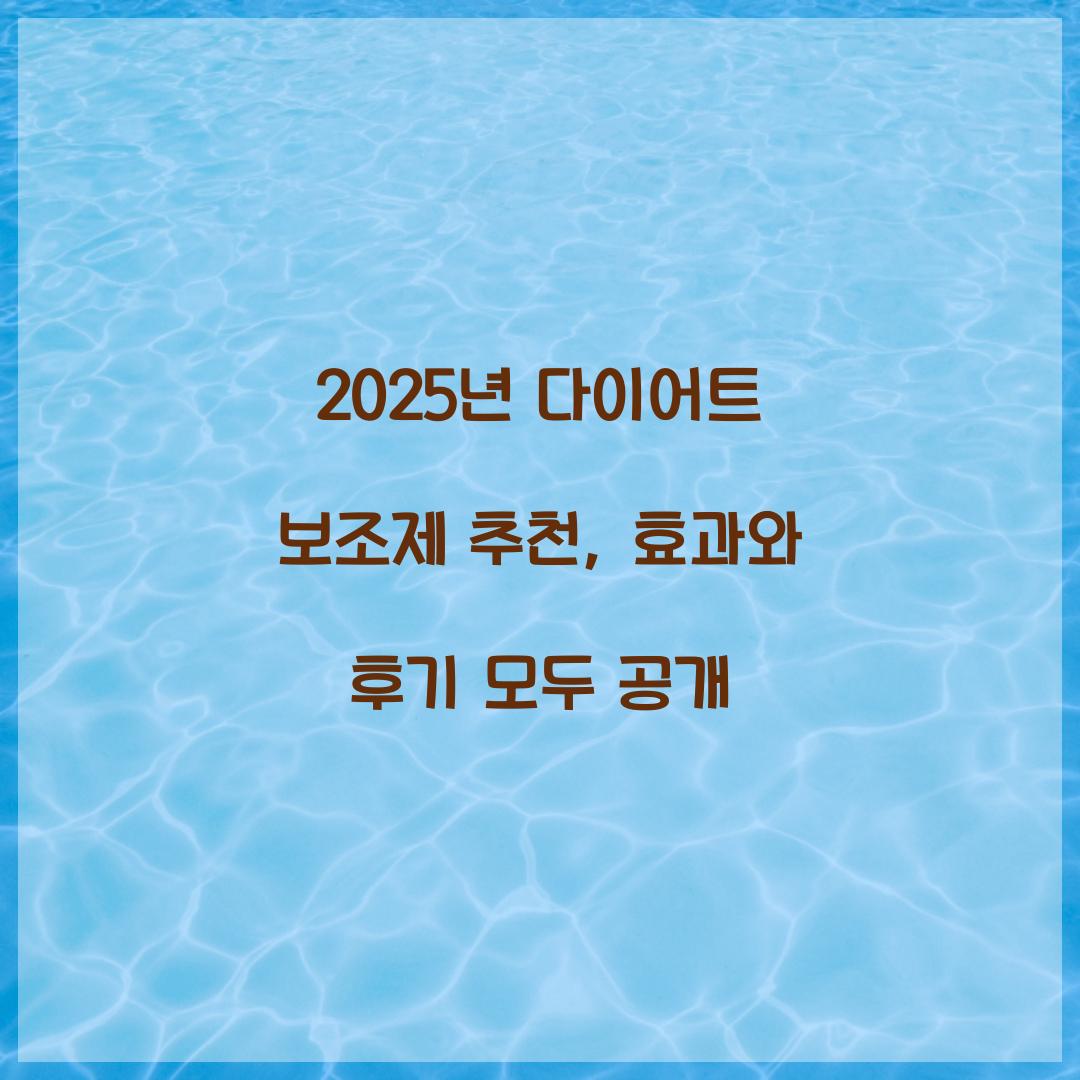 다이어트 보조제 추천