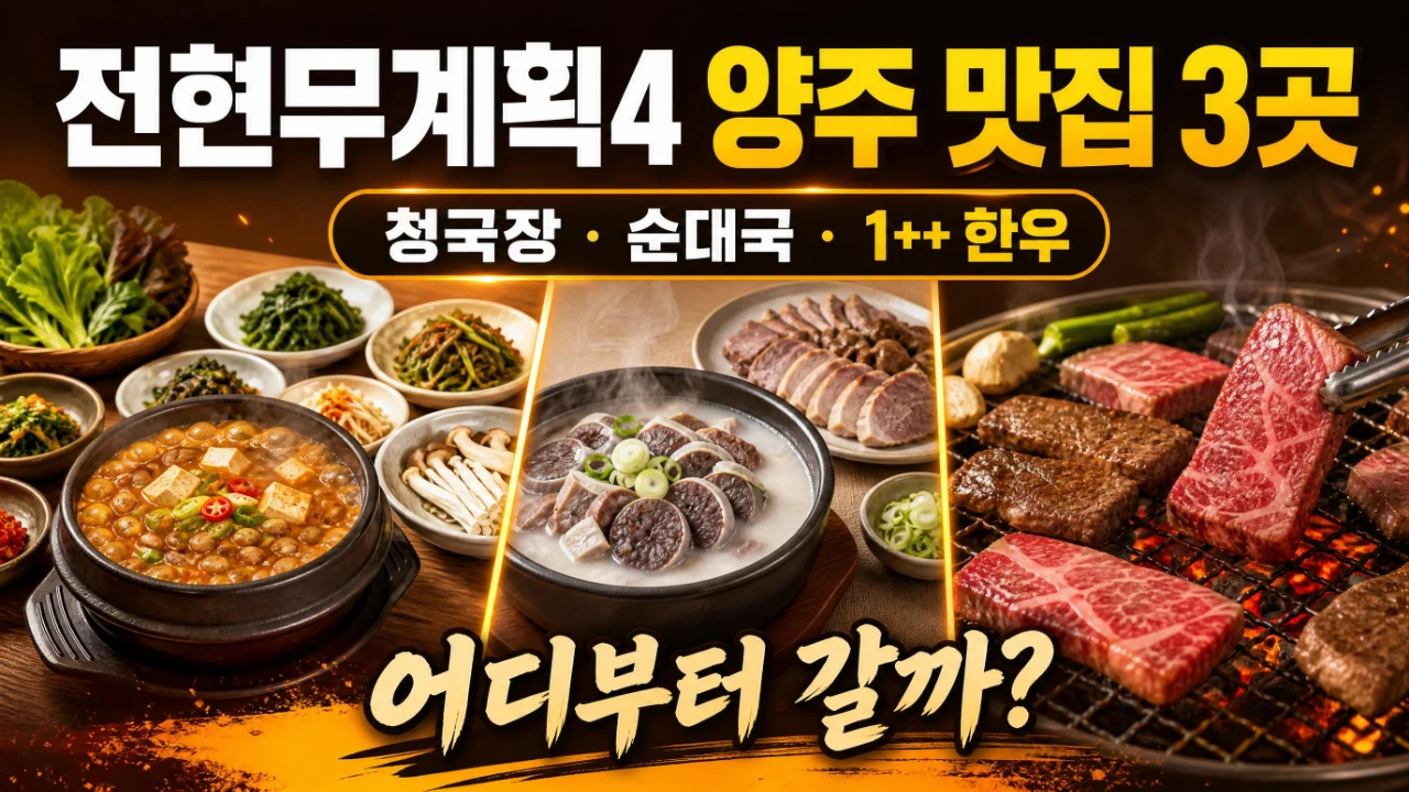 전현무계획4 양주 맛집 3곳 청국장 순대국 1++ 한우 비교 이미지