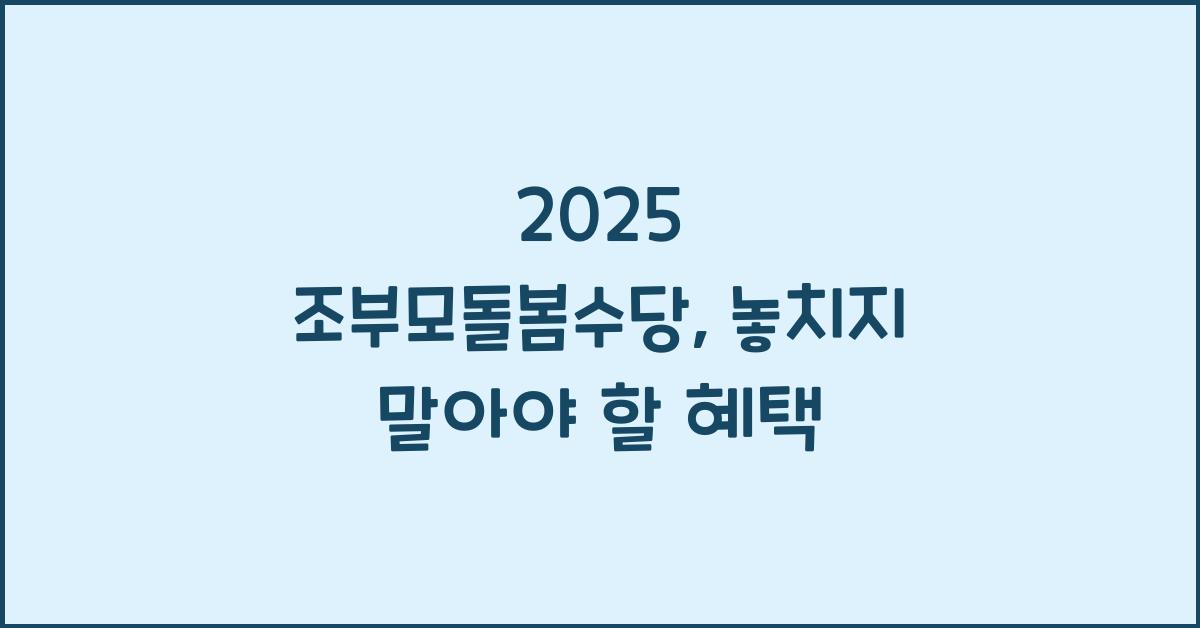 2025 조부모돌봄수당