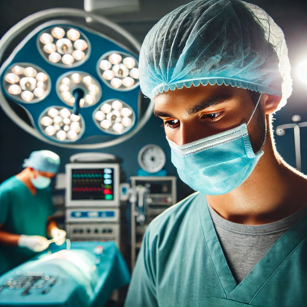 수술실에 있는 외과의사 이미지