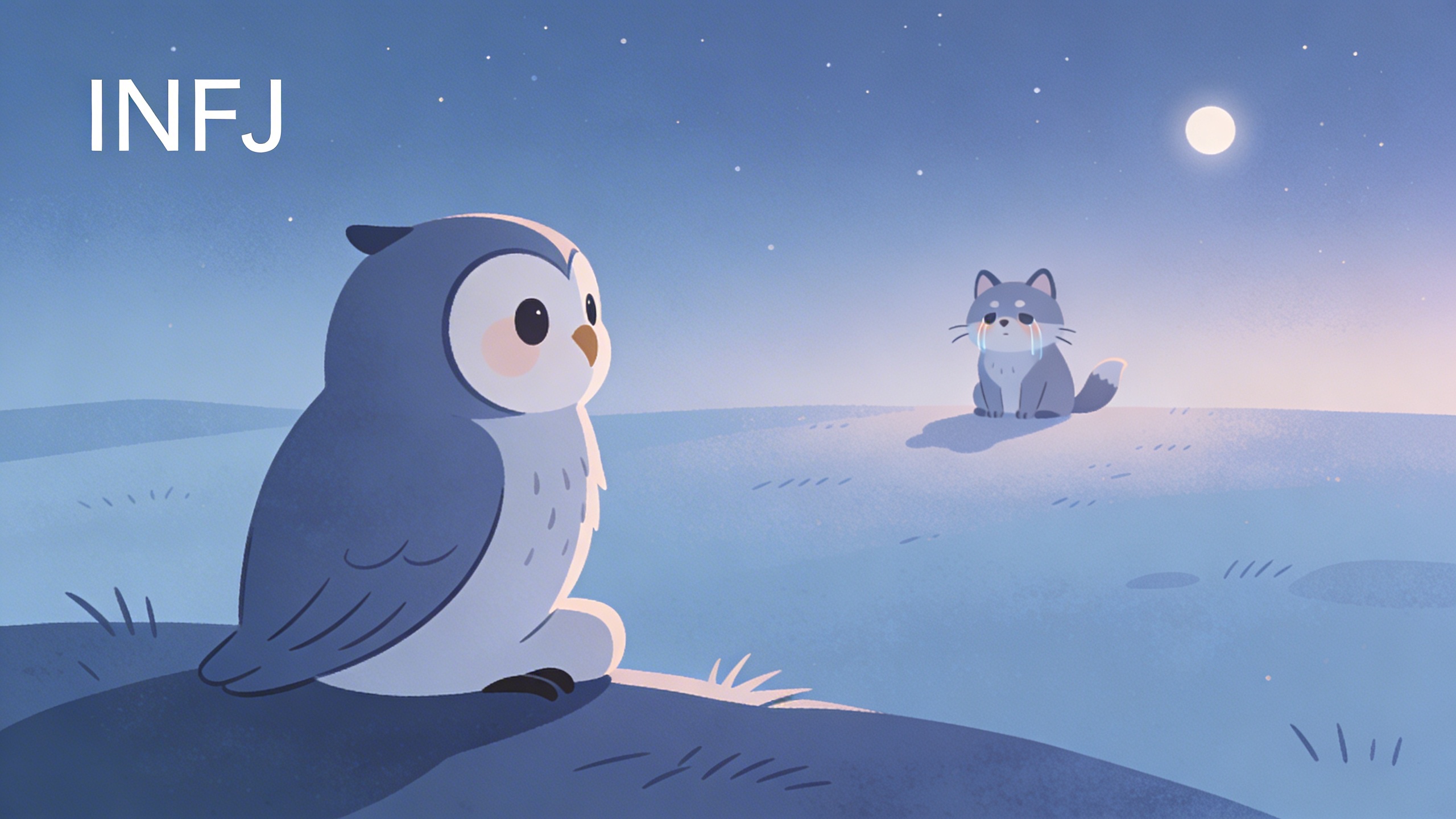 조용한 거리 속에서 감정을 정리하며 연락하지 않는 INFJ