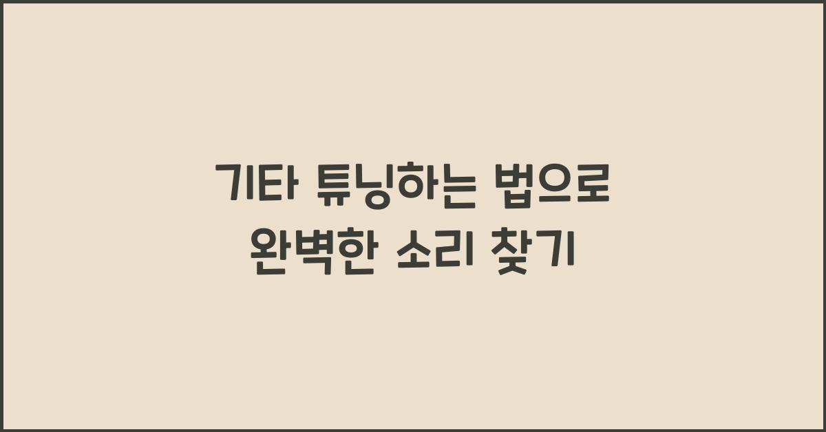 기타 튜닝하는 법 (튜닝기 이용)