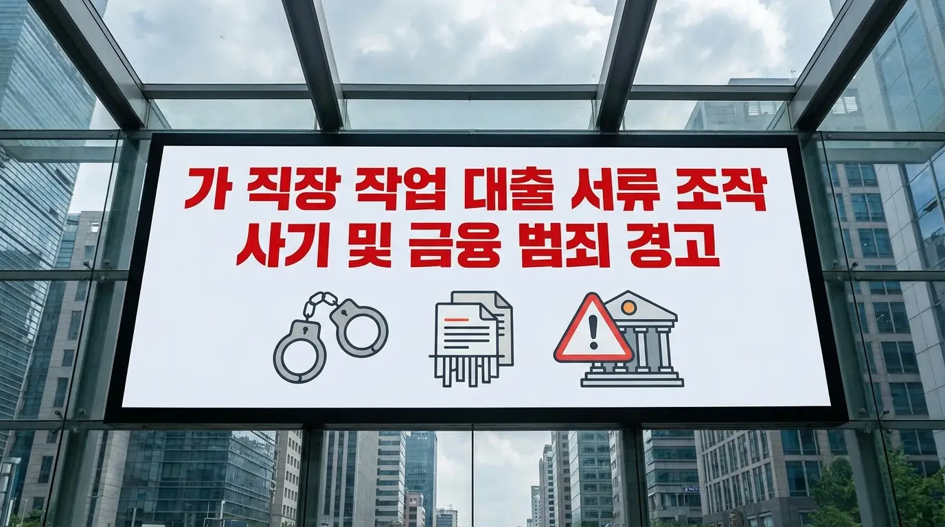 가 직장 작업 대출 서류 조작 사기 및 금융 범죄 경고