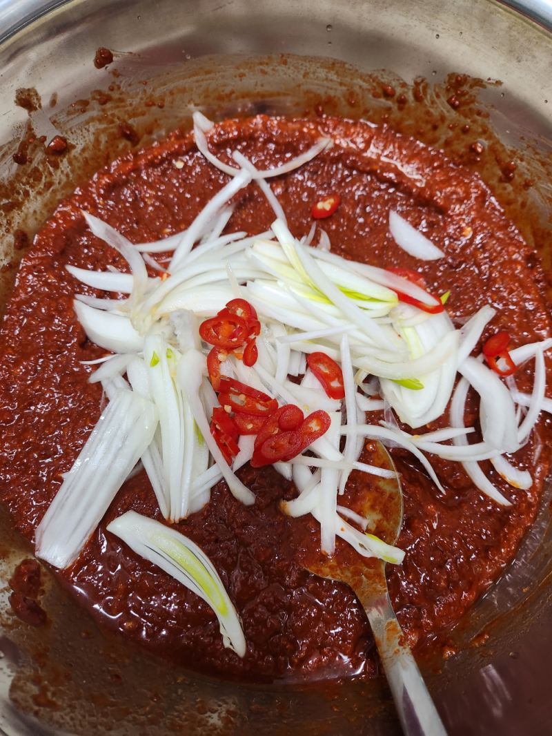 양파 홍고추 넣기