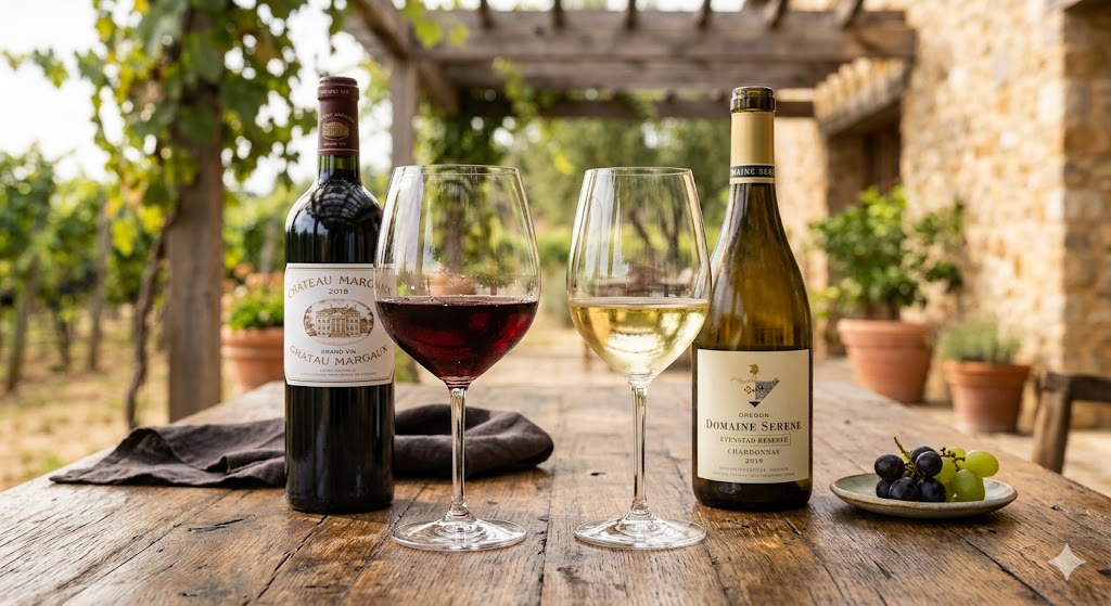 레드와인 화이트와인 사진