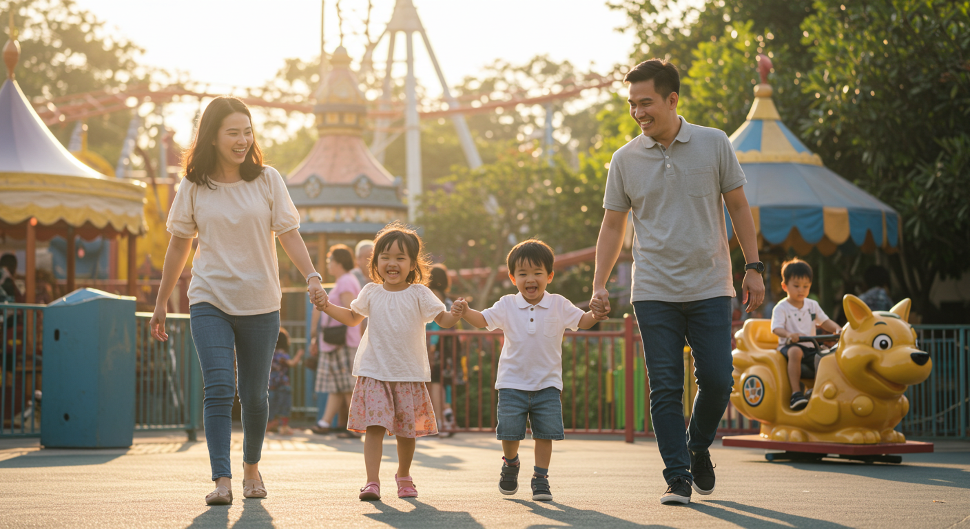 가족들의 놀이공원