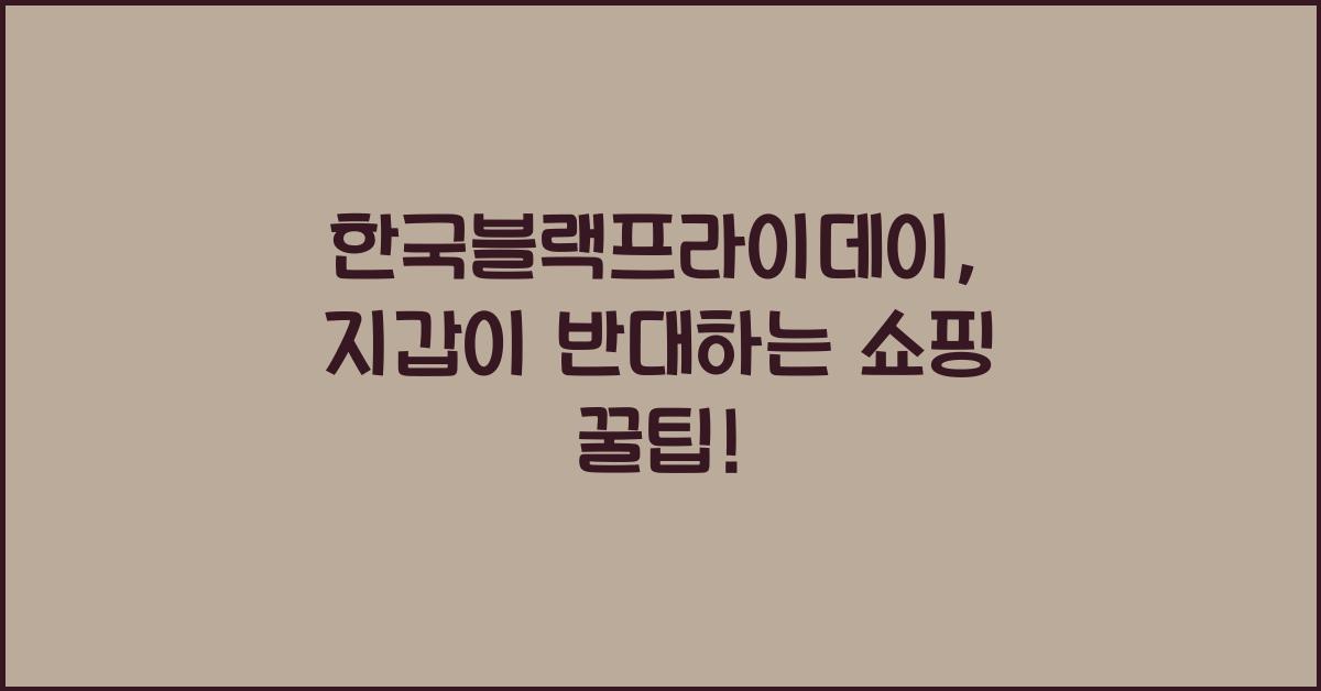 한국블랙프라이데이