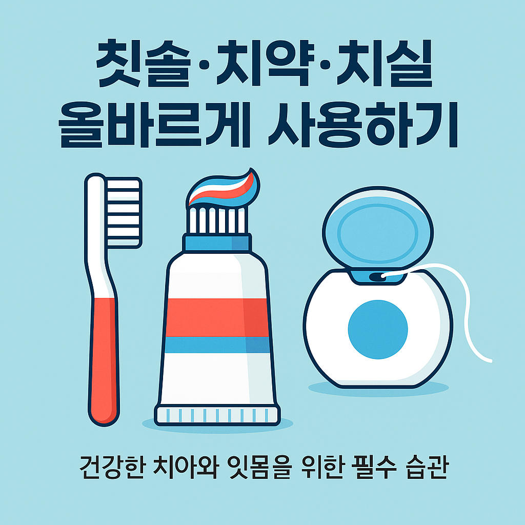 칫솔·치약·치실 올바르게 사용하기