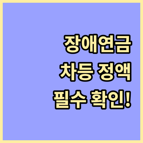 장애인 연금 기초급여와 부가급여 차등..