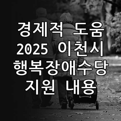 경제적 도움 2025 이천시 행복장애..