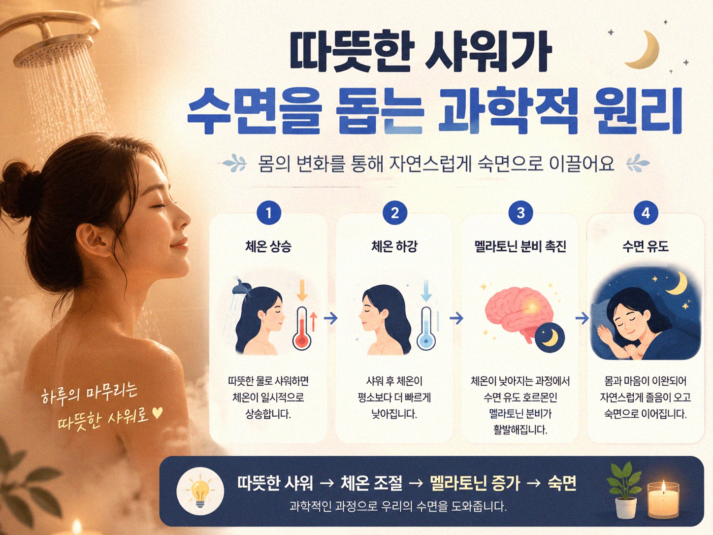 자기 전 따뜻한 물 샤워, 잠의 질을 바꾸는 비밀