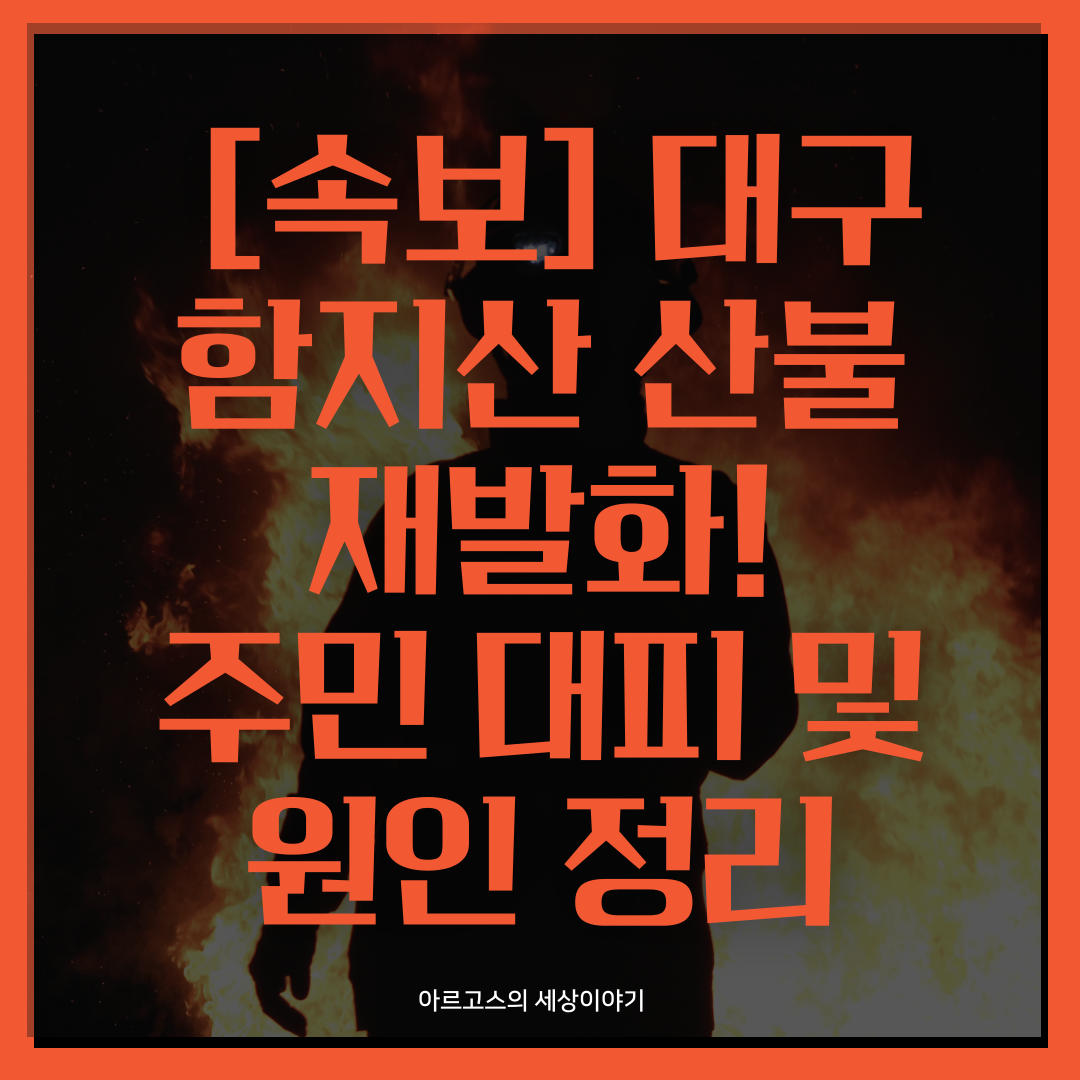 🧯 [속보] 대구 함지산 산불 재발화! 주민 대피&middot;원인 정리 - 대푱이미지