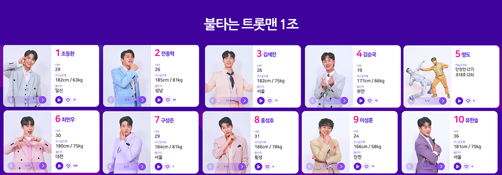 불타는 트롯맨 1조 참가자