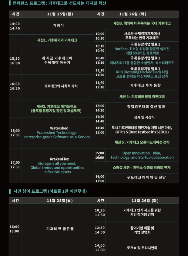 기후위기 서울 기후테크 컨퍼런스 저탄소 식생활 박람회 참석 신청방법