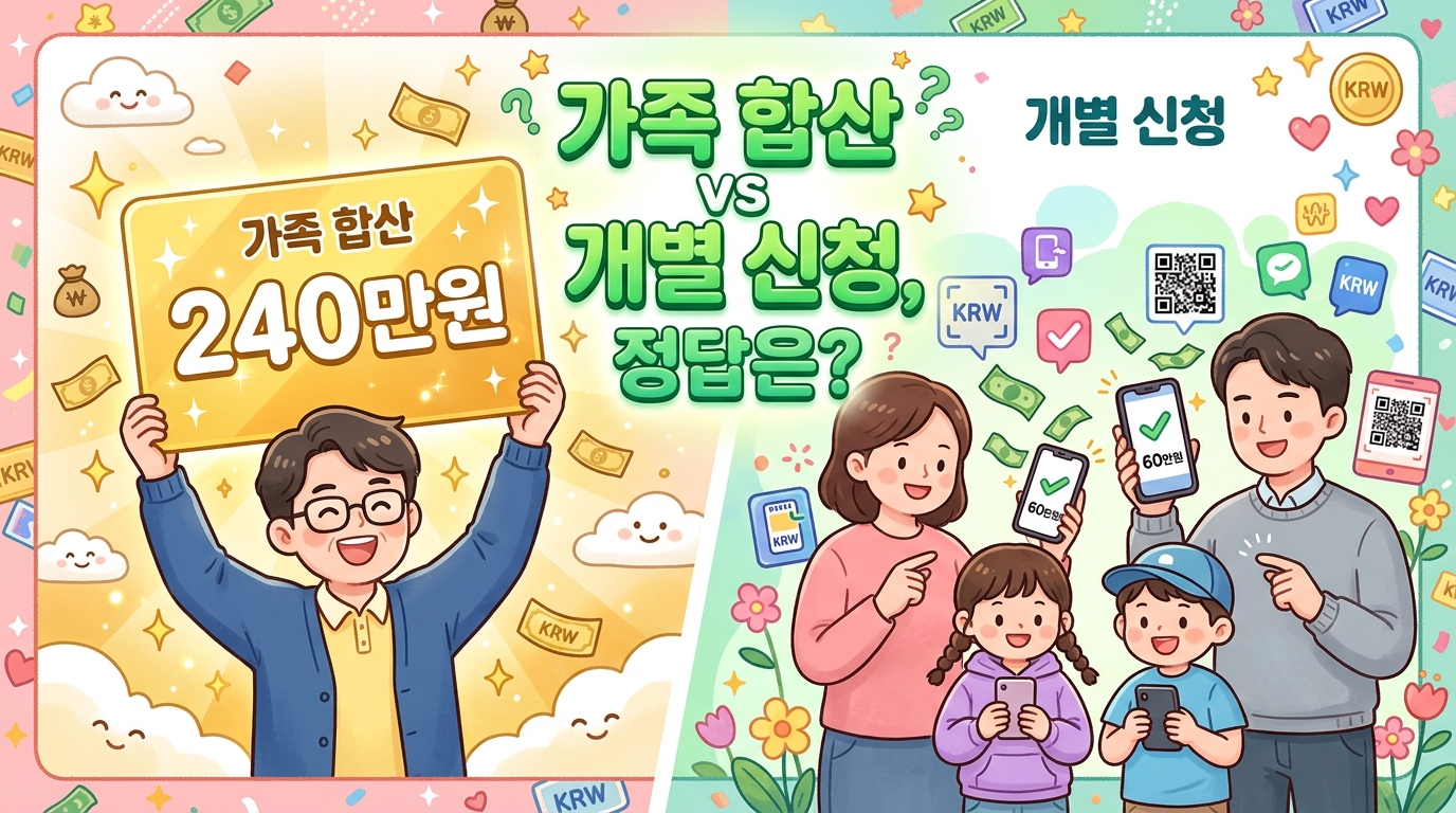 2026 고유가 피해지원금 4인 가구 합산 개별 신청 전략 썸네일