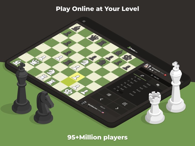 온라인 체스 앱인 Chess.com 의 이미지