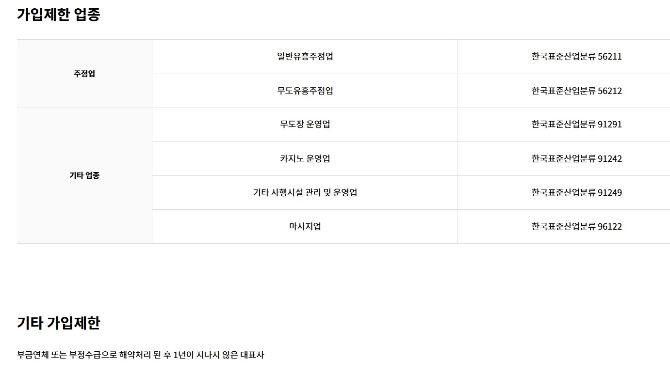 노란우산 신청자격