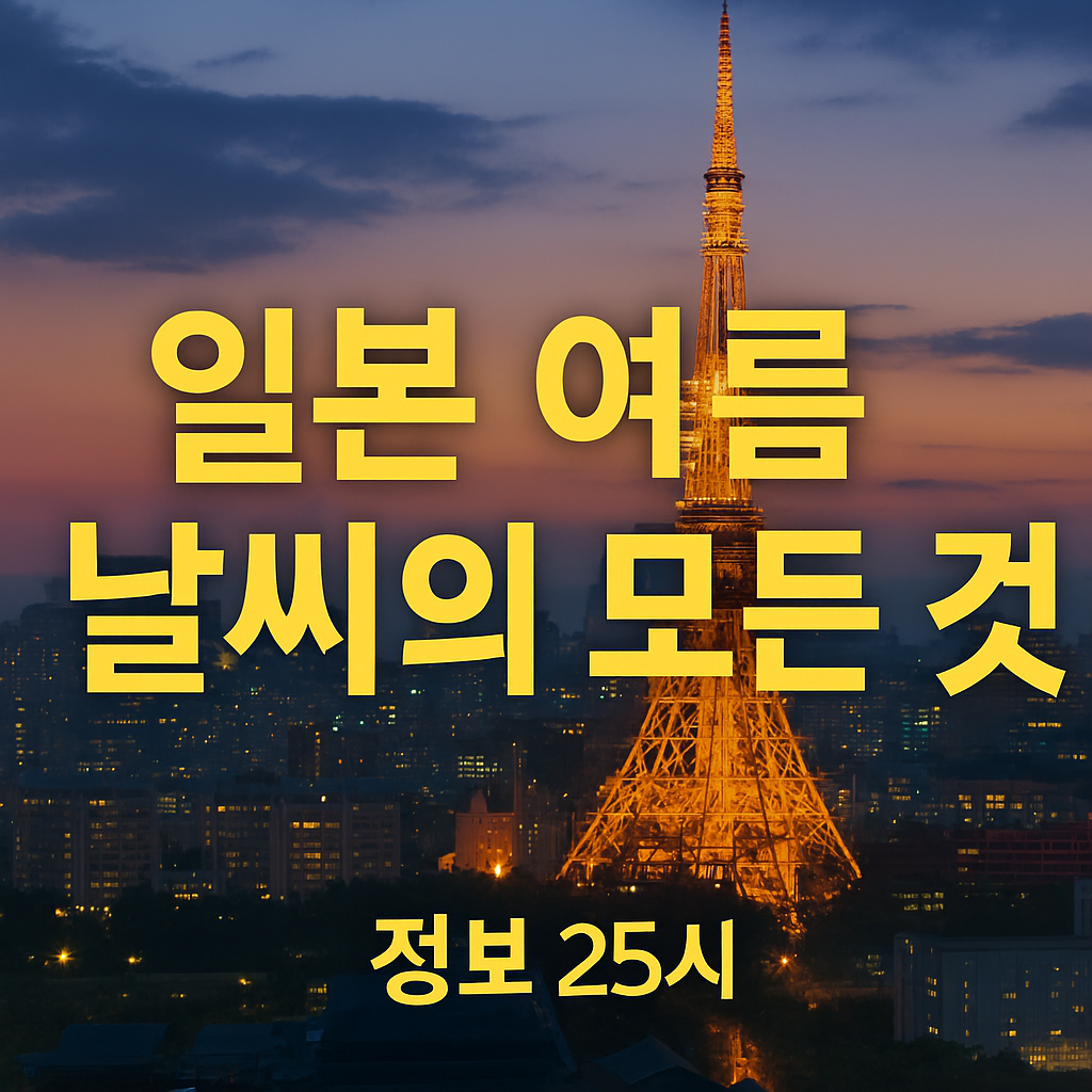도쿄 타워를 배경으로 한 해질녘 도쿄타워 사진을 통한 일본 날씨 소개