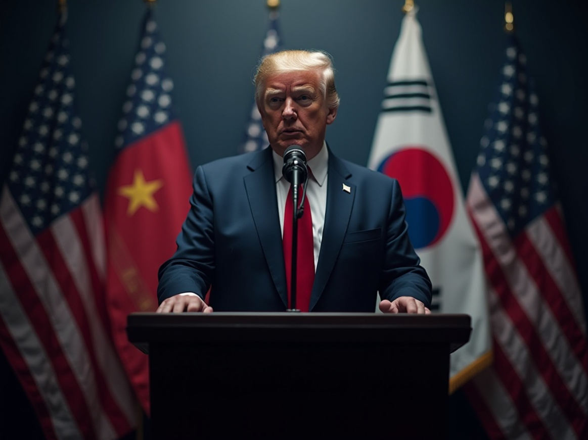 트럼프 미국 대총령의 한국 관세 적용율에 대한 연설