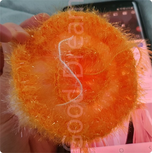 라인장식 꽃 호빵수세미