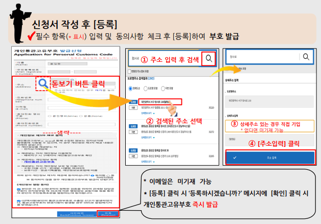 개인통관고유부호 조회 발급