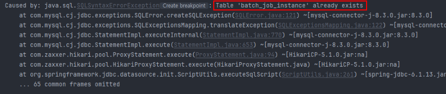 table already exists