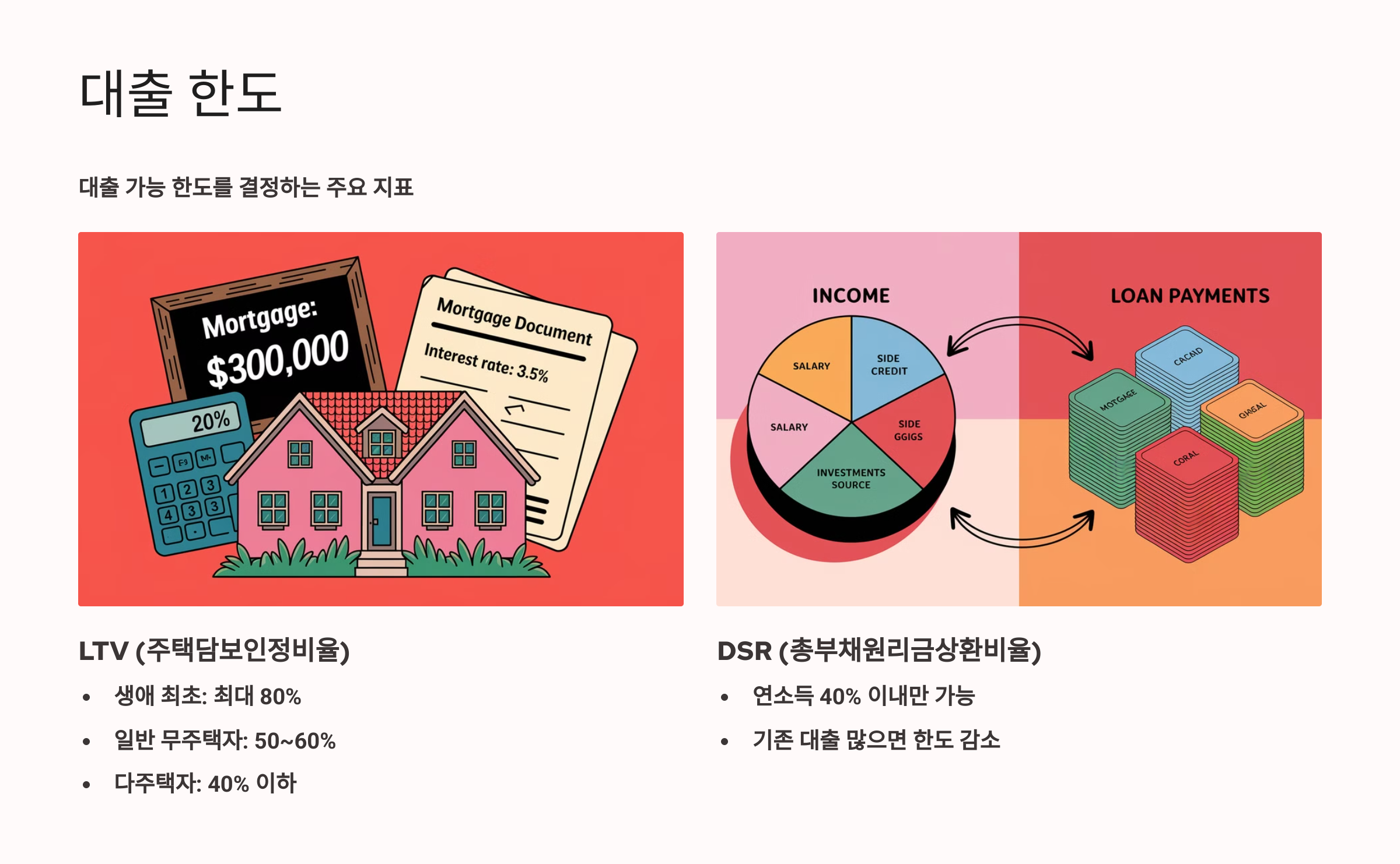 대출한도-대출 가능 한도를 결정하는 주요 지표