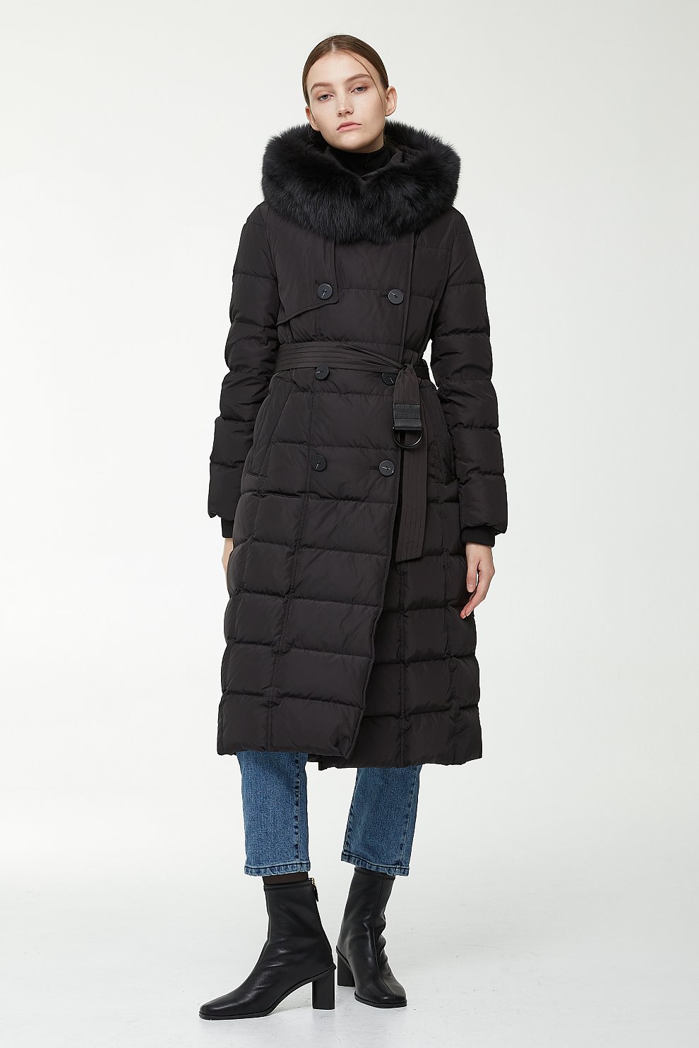 보브 VOV 의류 구스다운 패디드 더블 트렌치 코트7152417008