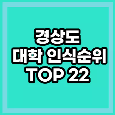 경상도 대학 순위