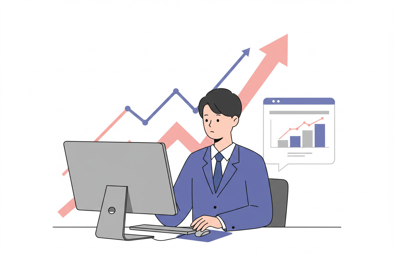 향후 자녀장려금 금액 증가 가능성을 전망하는 장면을 그래프와 성장 화살표로 표현