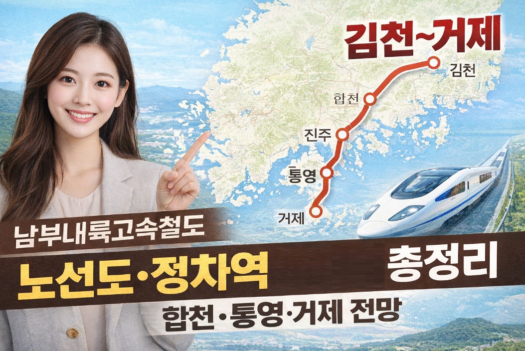 남부내륙고속철도 김천~거제 노선도와 정차역 정리