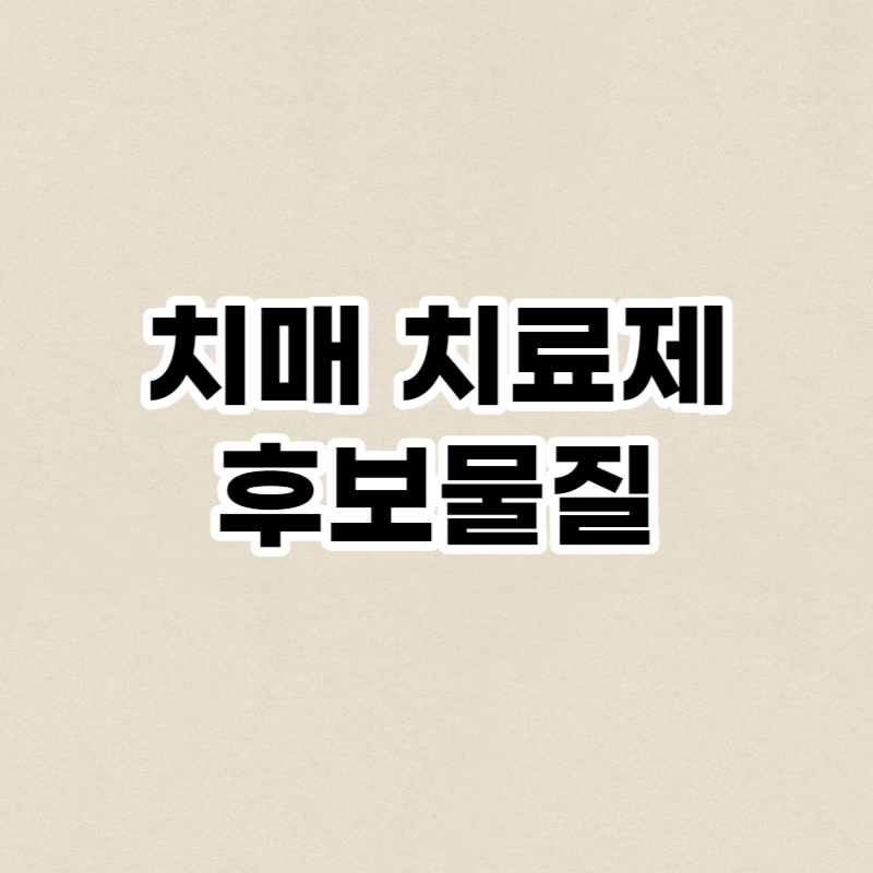 치매 치료제 후보물질