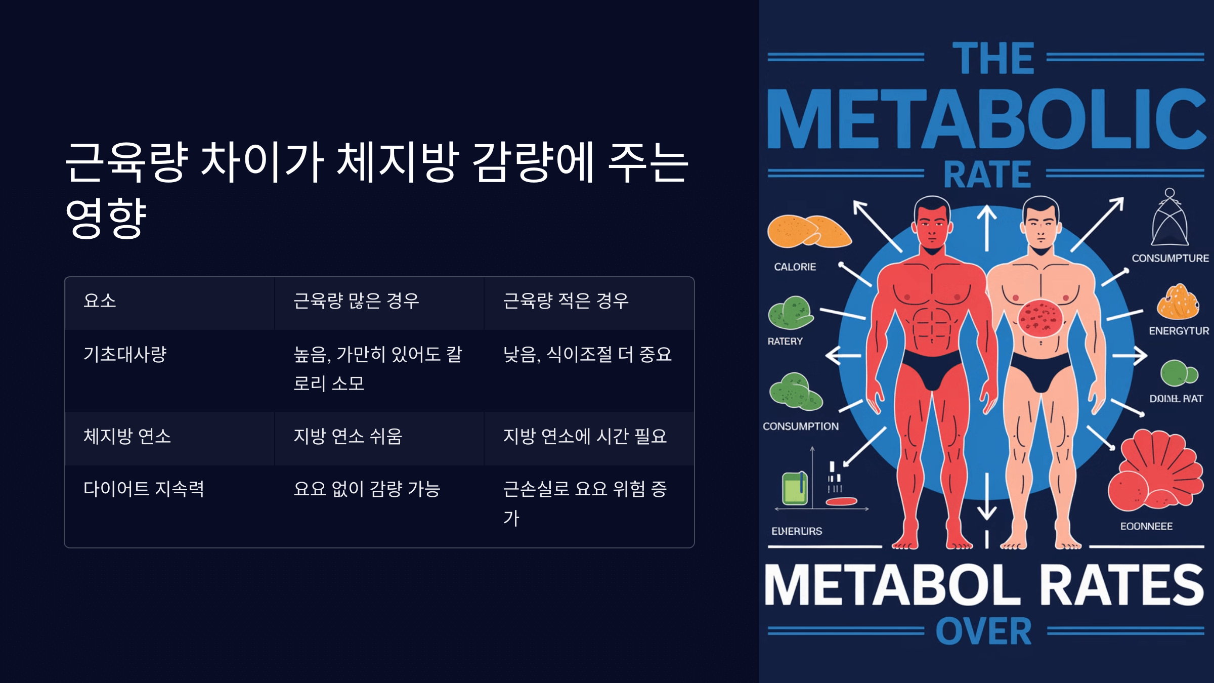 근육량 차이